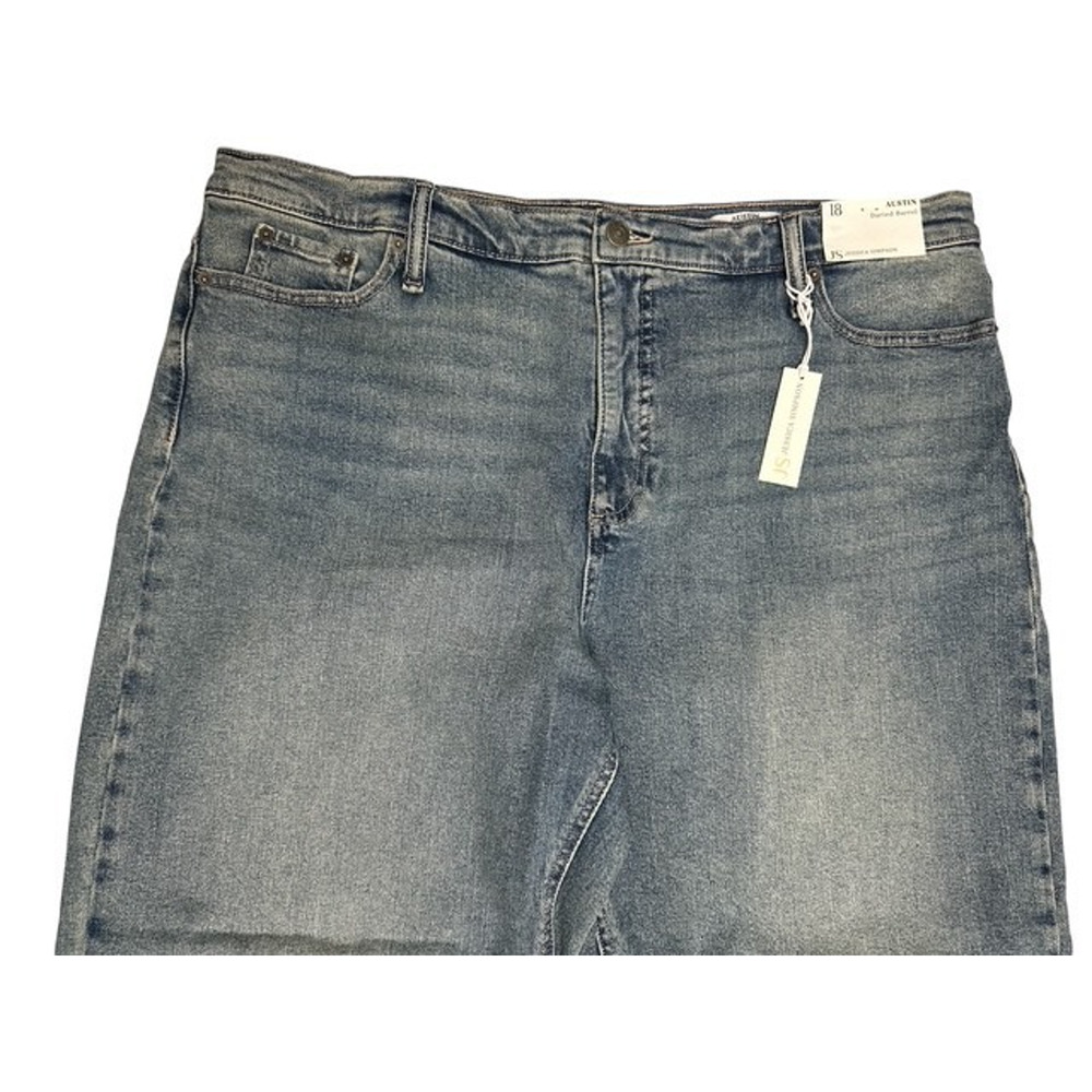 Jessica Simpson size 18 Jeans Light Abilene Blue Austin Darted Barrel Wide Leg - Picture 3 of 4